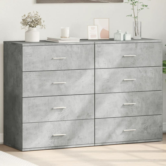 vidaXL Sideboards 2 pcs Concrete Grey 60x39x80 cm Engineered Wood