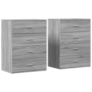 vidaXL Sideboards 2 pcs Grey Sonoma 60x39x80 cm Engineered Wood