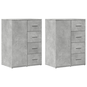 vidaXL Sideboards 2 pcs Concrete Grey 59x39x80 cm Engineered Wood