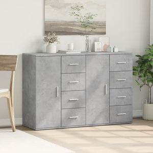 vidaXL Sideboards 2 pcs Concrete Grey 59x39x80 cm Engineered Wood