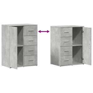 vidaXL Sideboards 2 pcs Concrete Grey 59x39x80 cm Engineered Wood