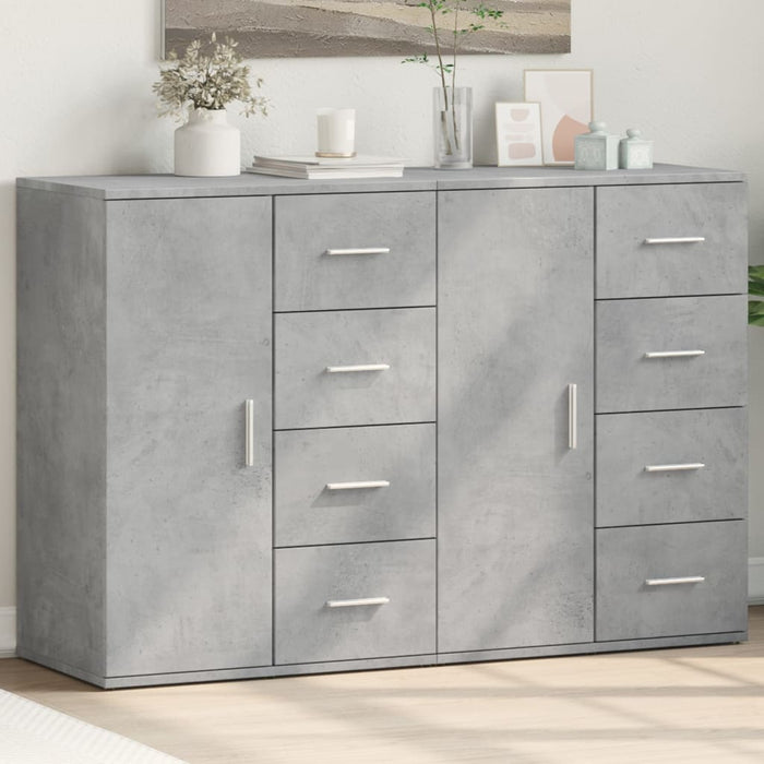 vidaXL Sideboards 2 pcs Concrete Grey 59x39x80 cm Engineered Wood