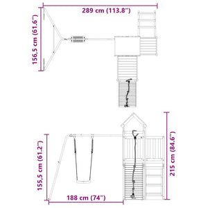 vidaXL Outdoor Playset Solid Wood Douglas