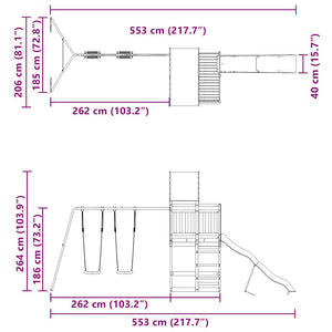 vidaXL Outdoor Playset Solid Wood Pine