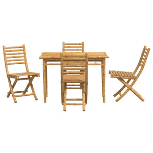 vidaXL 5 Piece Garden Dining Set Bamboo