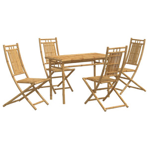 vidaXL 5 Piece Garden Dining Set Bamboo