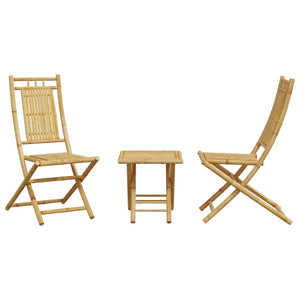 vidaXL 3 Piece Bistro Set Bamboo