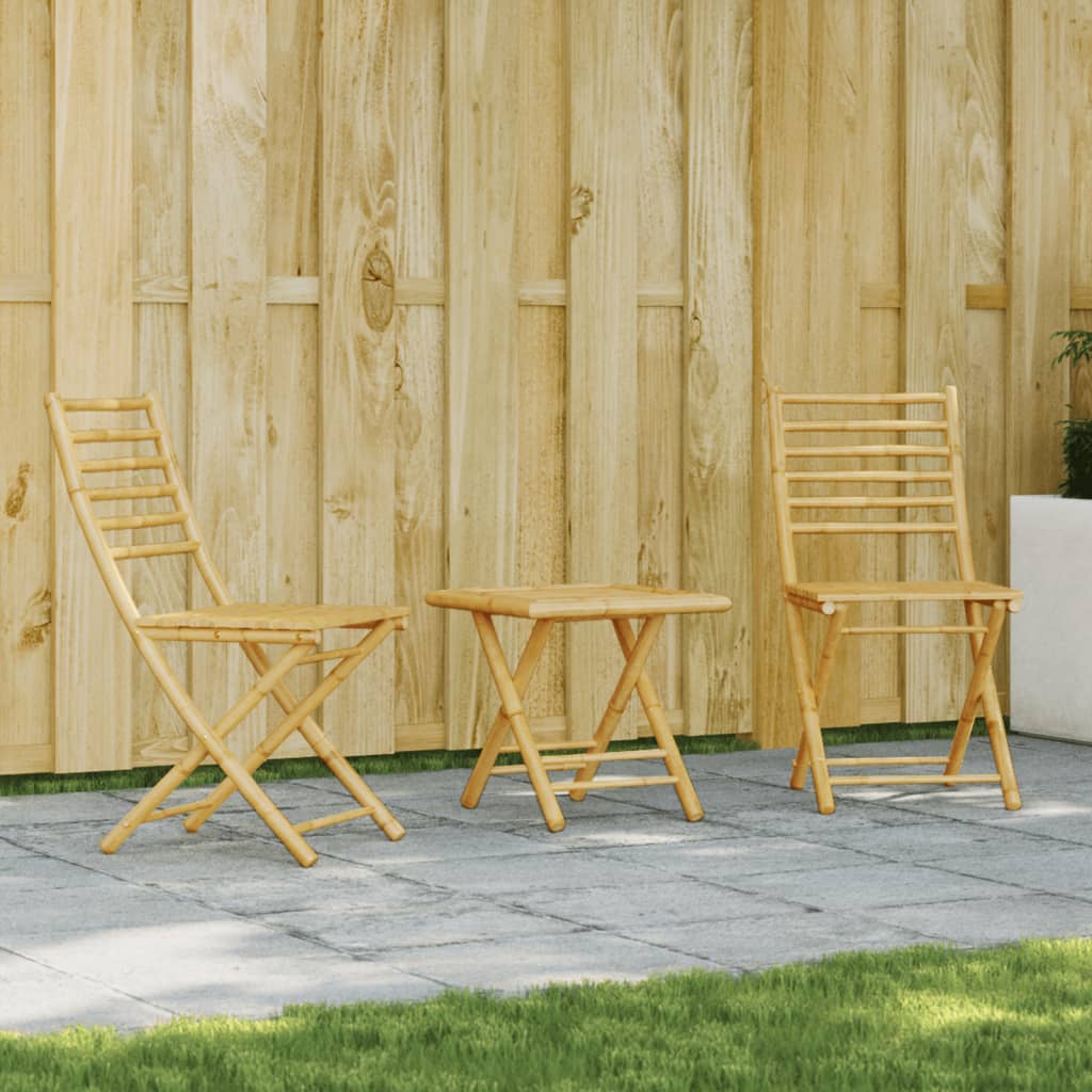 vidaXL 3 Piece Bistro Set Bamboo