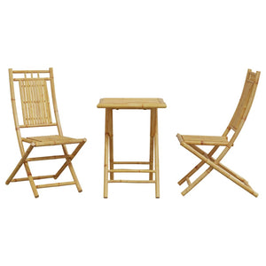 vidaXL 3 Piece Bistro Set Bamboo