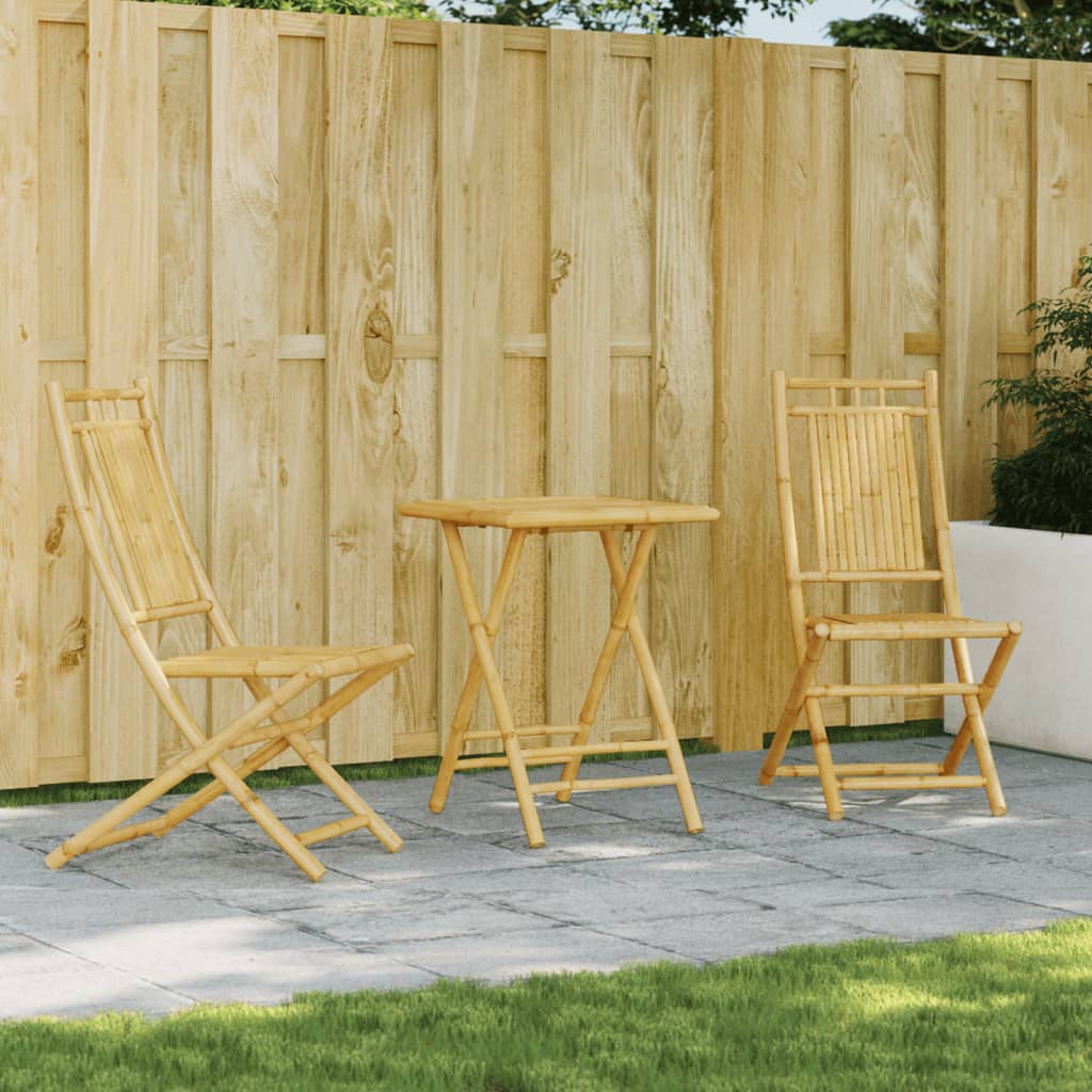 vidaXL 3 Piece Bistro Set Bamboo