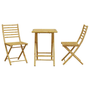 vidaXL 3 Piece Bistro Set Bamboo