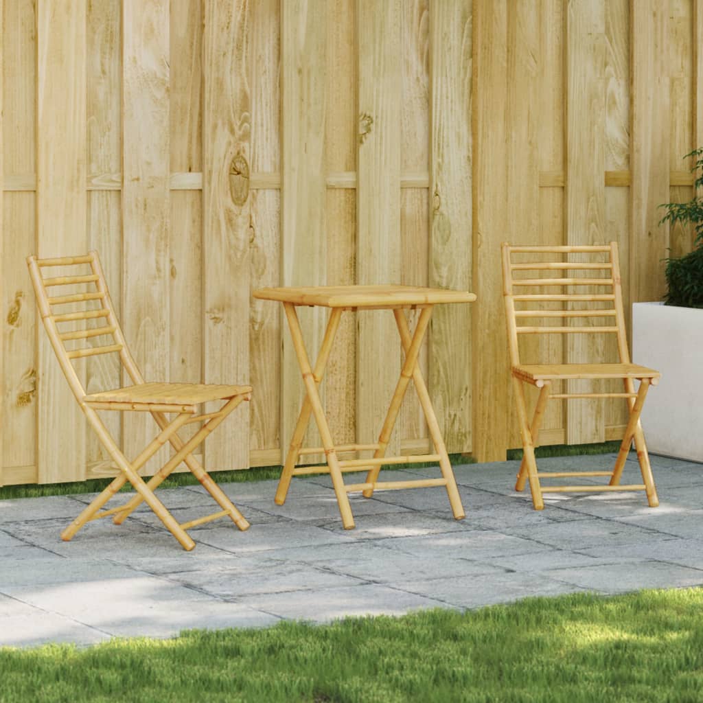 vidaXL 3 Piece Bistro Set Bamboo