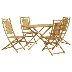 vidaXL 5 Piece Garden Dining Set Bamboo