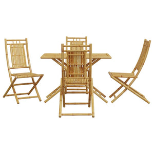 vidaXL 5 Piece Garden Dining Set Bamboo