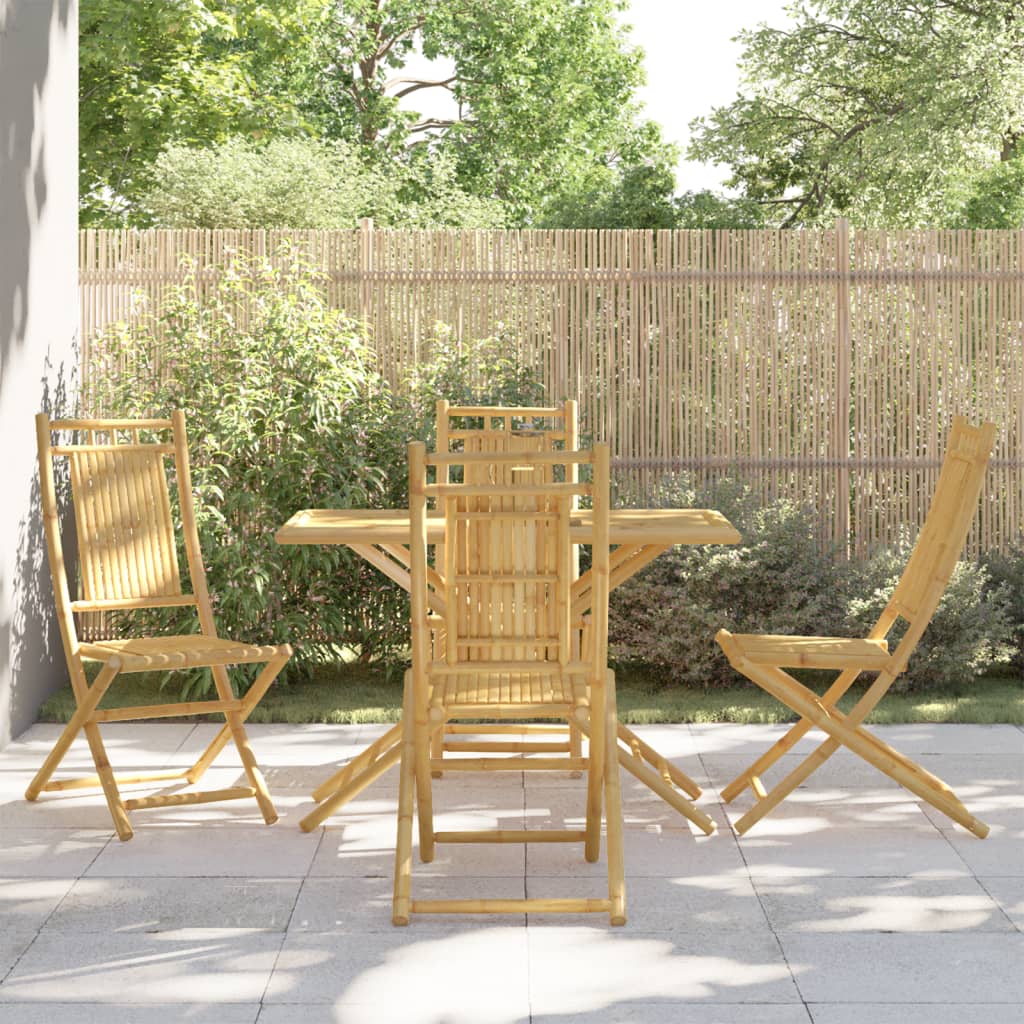 vidaXL 5 Piece Garden Dining Set Bamboo