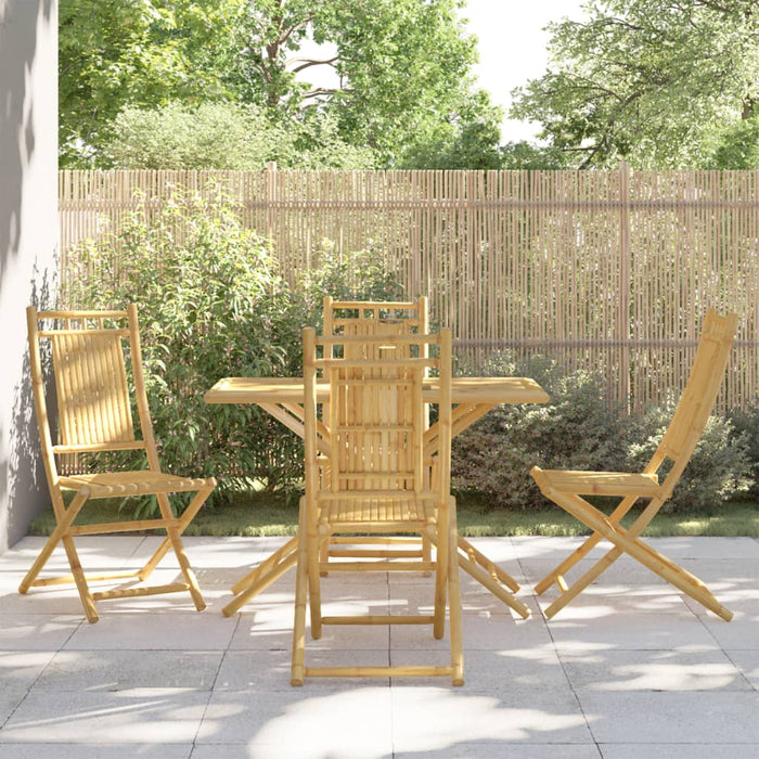 vidaXL 5 Piece Garden Dining Set Bamboo