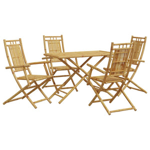 vidaXL 5 Piece Garden Dining Set Bamboo