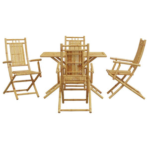 vidaXL 5 Piece Garden Dining Set Bamboo