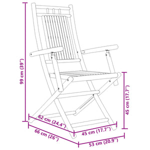 vidaXL 5 Piece Garden Dining Set Bamboo