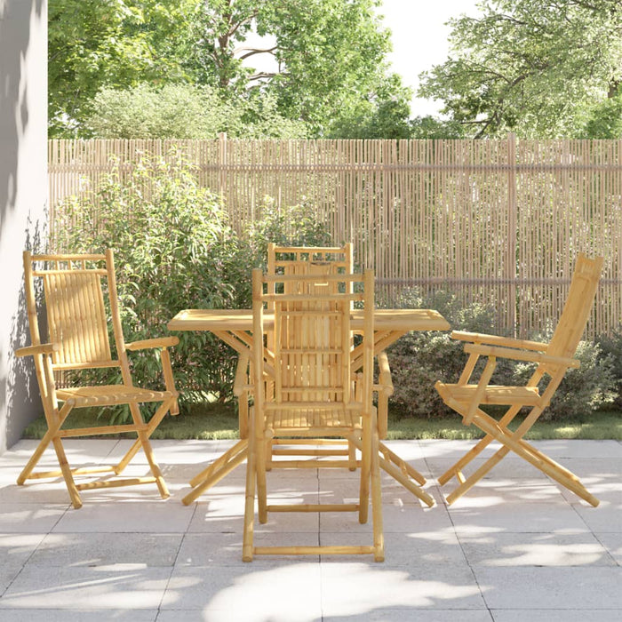 vidaXL 5 Piece Garden Dining Set Bamboo