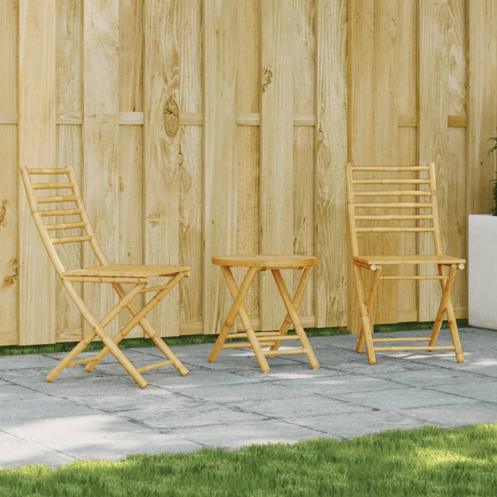 vidaXL 3 Piece Bistro Set Bamboo