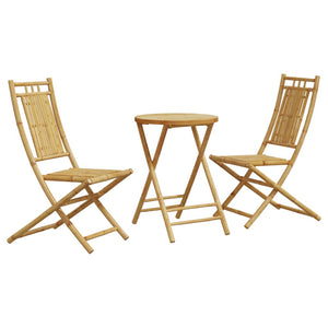 vidaXL 3 Piece Bistro Set Bamboo