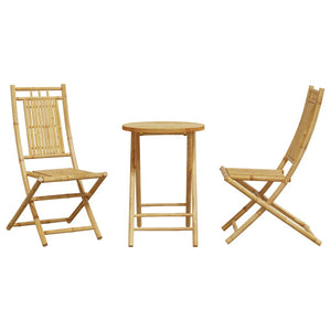 vidaXL 3 Piece Bistro Set Bamboo