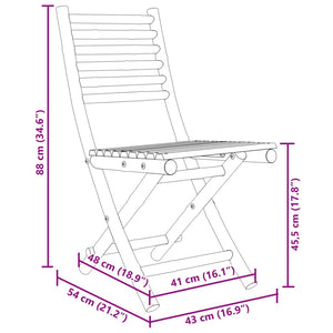 vidaXL 3 Piece Bistro Set Bamboo