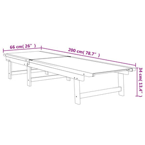 vidaXL Sun Loungers 2 pcs Black Solid Wood Acacia and Textilene