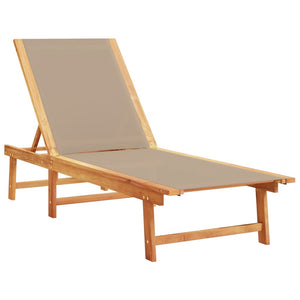 vidaXL Sun Loungers 2 pcs Taupe Solid Wood Acacia and Textilene