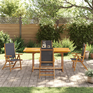 vidaXL 7 Piece Garden Dining Set Solid Wood Acacia and Textilene