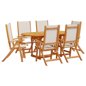 vidaXL 7 Piece Garden Dining Set Solid Wood Acacia and Textilene