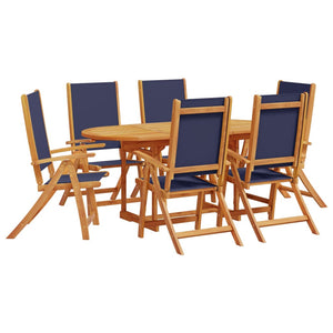 vidaXL 7 Piece Garden Dining Set Solid Wood Acacia and Textilene