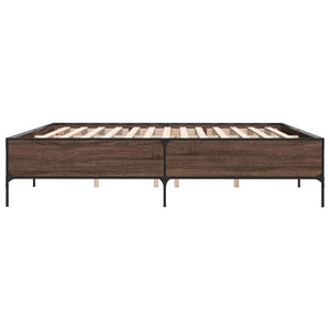 vidaXL Bed Frame without Mattress Brown Oak 200x200 cm