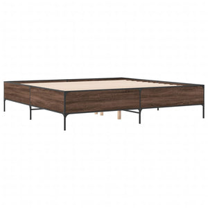 vidaXL Bed Frame without Mattress Brown Oak 200x200 cm