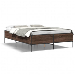 vidaXL Bed Frame without Mattress Brown Oak 140x190 cm