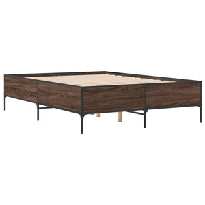 vidaXL Bed Frame without Mattress Brown Oak 140x190 cm