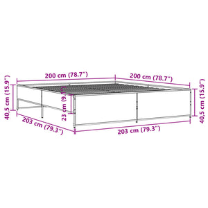 vidaXL Bed Frame without Mattress Black 200x200 cm