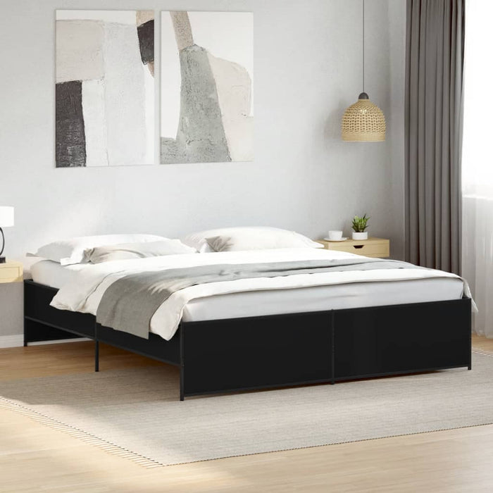 vidaXL Bed Frame without Mattress Black 200x200 cm