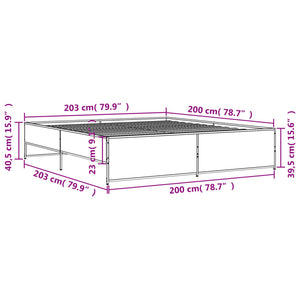 vidaXL Bed Frame without Mattress Sonoma Oak 200x200 cm