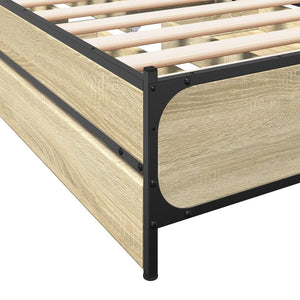 vidaXL Bed Frame with Drawers without Mattress Sonoma Oak 90x190 cm Single