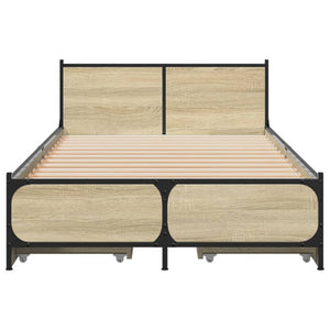 vidaXL Bed Frame with Drawers without Mattress Sonoma Oak 90x200 cm