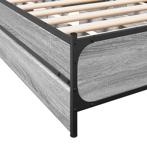 vidaXL Bed Frame with Drawers without Mattress Grey Sonoma 75x190 cm Small Single