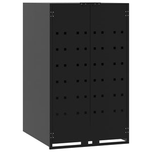 vidaXL Wheelie Bin Storage for 2 Bins Black 138x79x117 cm Steel