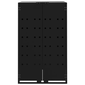 vidaXL Wheelie Bin Storage for 4 Bins Black 276x79x117 cm Steel