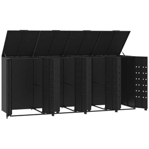 vidaXL Wheelie Bin Storage for 4 Bins Black 276x79x117 cm Steel