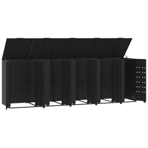 vidaXL Wheelie Bin Storage for 5 Bins Black 345x79x117 cm Steel