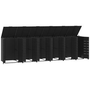 vidaXL Wheelie Bin Storage for 6 Bins Black 414x79x117 cm Steel