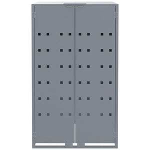 vidaXL Wheelie Bin Storage for 2 Bins Grey 138x79x117 cm Steel