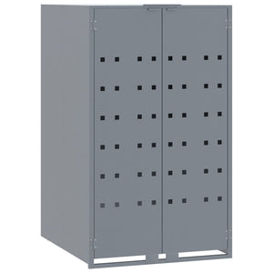 vidaXL Wheelie Bin Storage for 3 Bins Grey 207x79x117 cm Steel